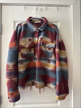 A Beautiful Soul Vintage-Inspired Multicolor Aztec Wool Jacket